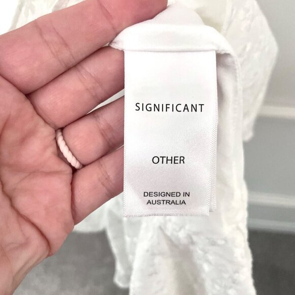 Significant Other Symphony Dress White Embroidered Daisy Flowers Size US 8 - Picture 6 of 9